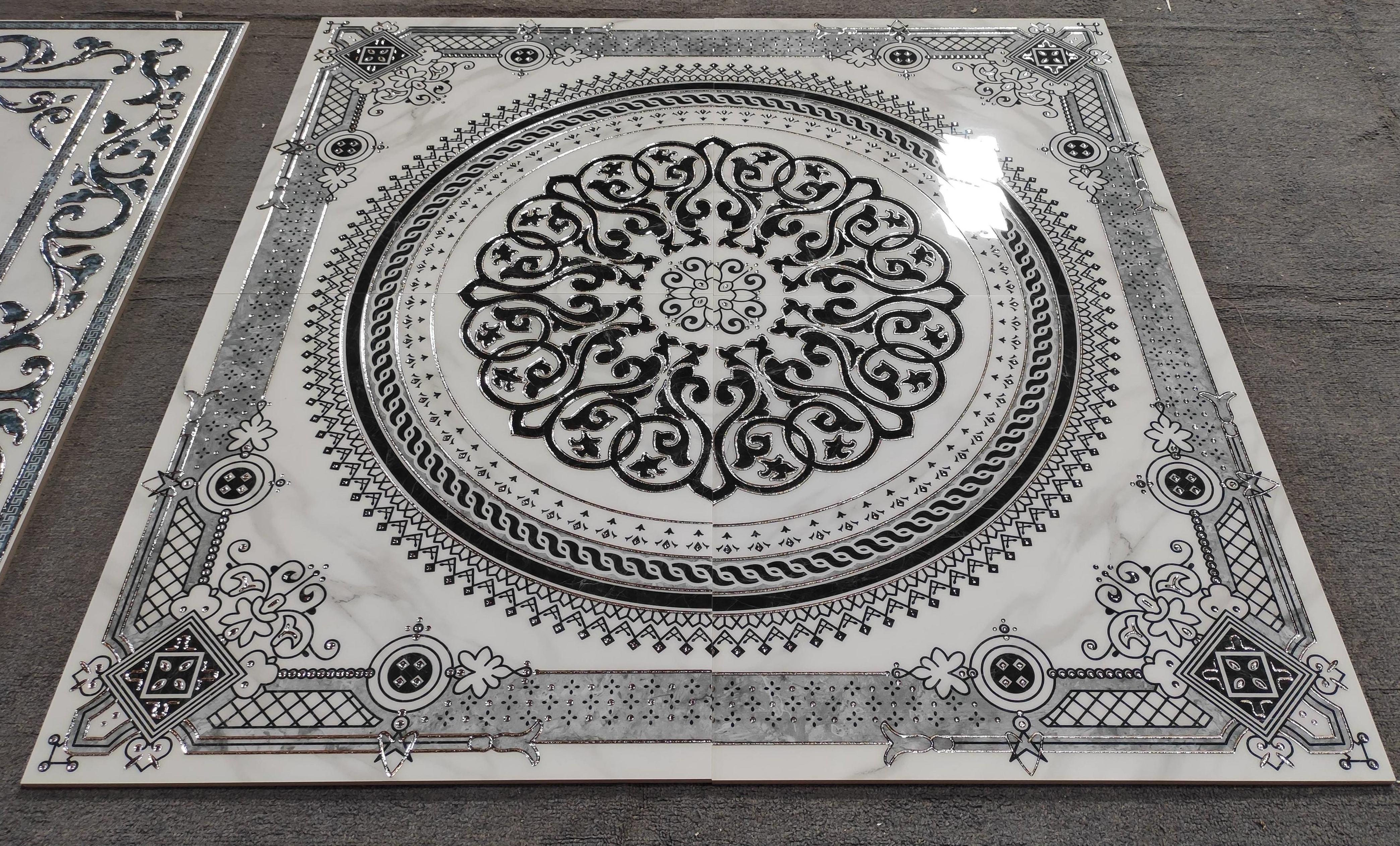 Promotion Luminous Decorative Ceramic Floor TIle Carpet 1200X1200 Medallion Tiles Hall Lobby Floor