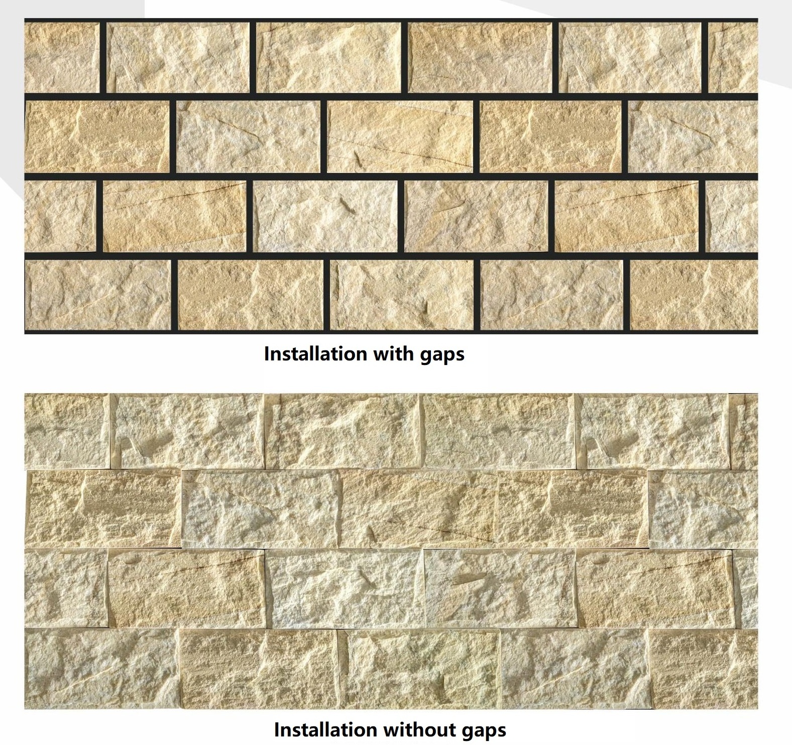 Outdoor rough textured beige stone tile for decoration wall cladding for villa hotel project facing brick