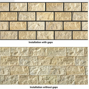 Outdoor rough textured beige stone tile for decoration wall cladding for villa hotel project facing brick