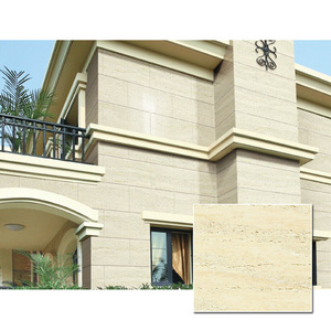 600x600 Glossy & Matt Outdoor Stone Look Travertine Porcelain Exterior Walls Tiles Outdoor