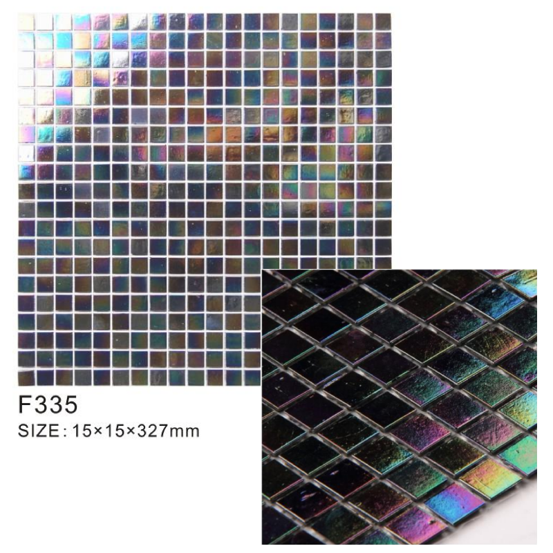 Hot sale decorative iridescent pink glass mosaic tile for wall of bathroom and kitchen