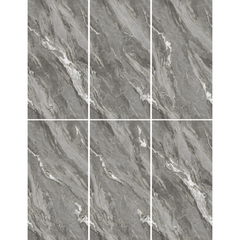 Popular High Quality Products Luxury Grey Marble Look Full Body Polished Glazed Tile With Gold Vein Showerroom Wall