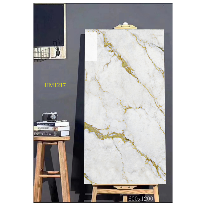 Wholesale Price 600x1200 China Gloss White Porcelain Tiles Floor Tiles With Gold Veins for Hotel