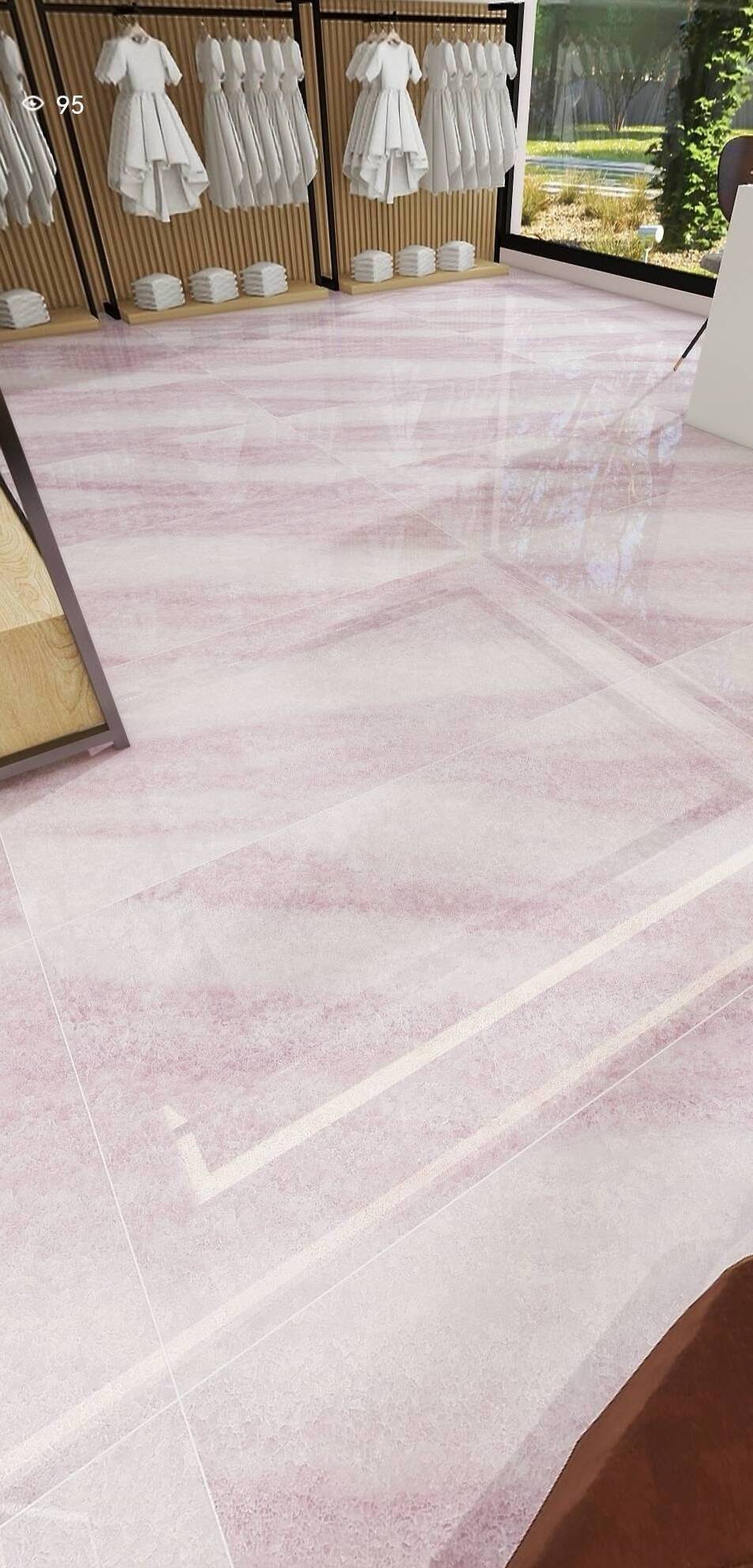 Pink Polished Glazed Mable Floor Tile Porcelain Golden Modern Guangdong Foshan Room Country Vitrified Tiles Hall Interior Tiles