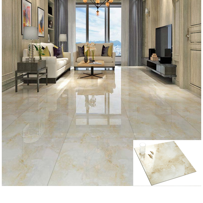 Wholesale Price 60x60 80x80 Beige Jade Marble Look Porcelain Ceramic Flooring Tiles for Living Room