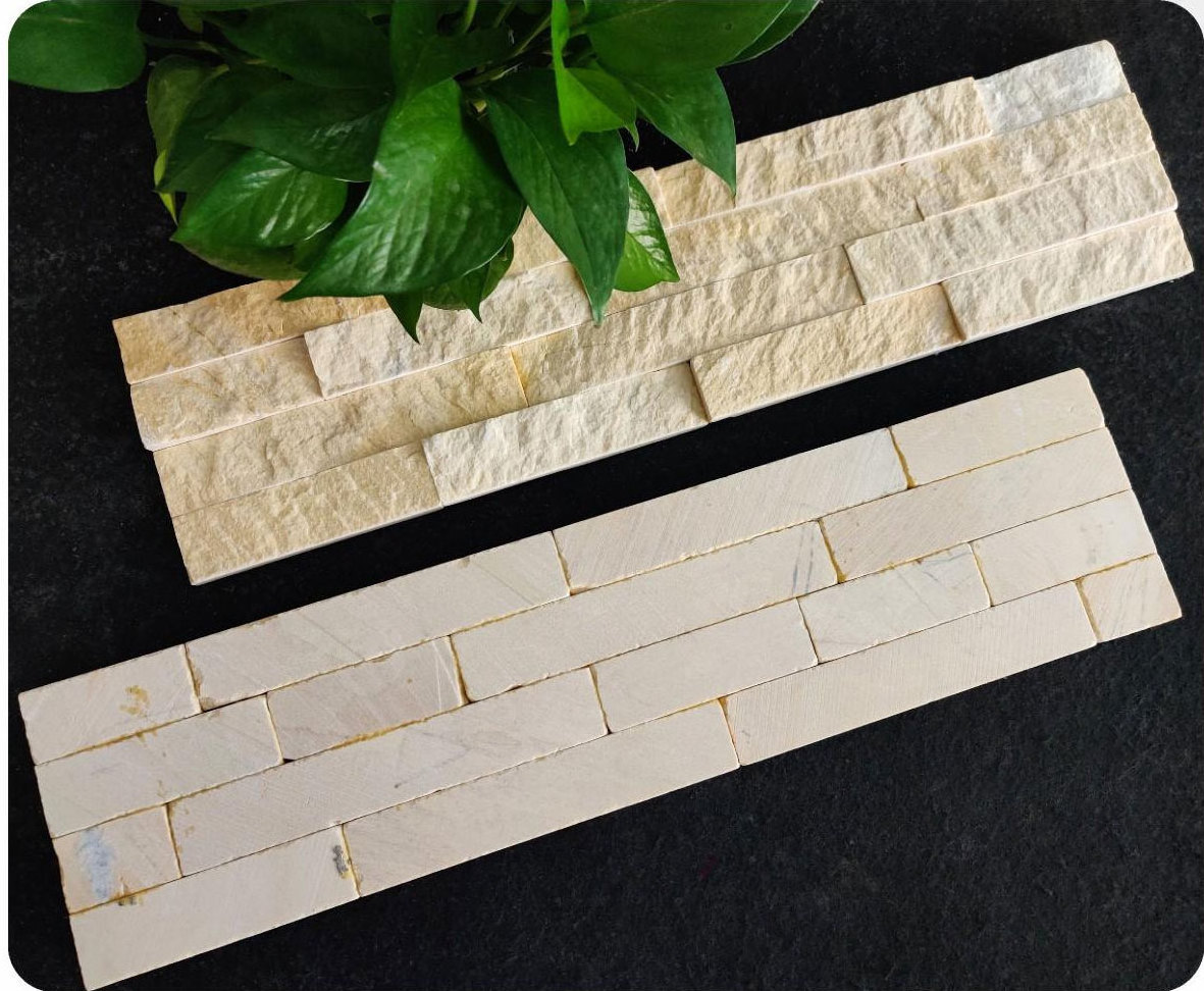 Irregular Honed Surface yellow cultured stone outdoor tone exterior wall cladding tiles for hotel and villa