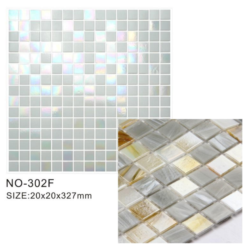 Hot sale decorative iridescent pink glass mosaic tile for wall of bathroom and kitchen