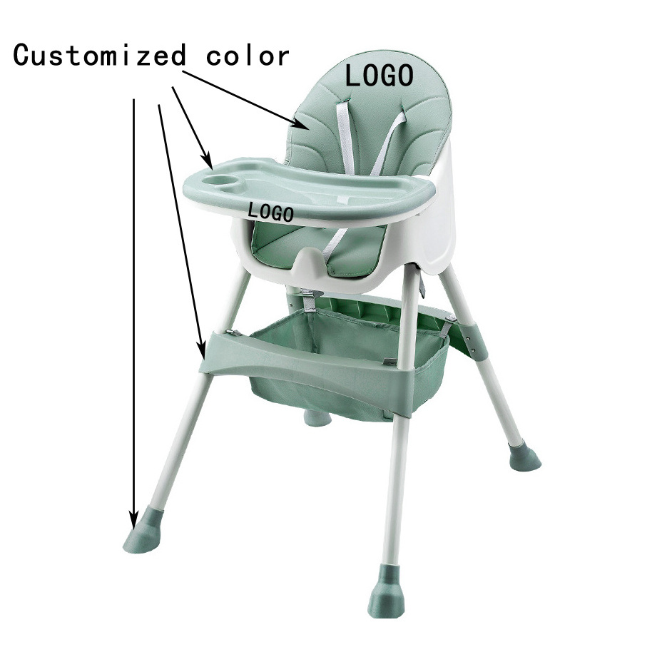 OEM foldable kids chair folding infant Baby High Chairs Feeding Highchair Adjustable Dining for Children eating