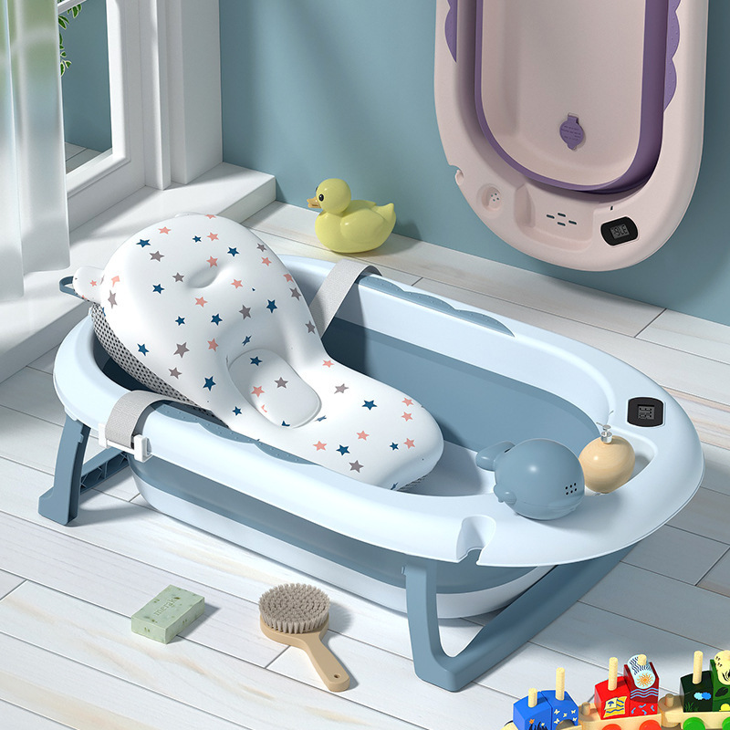 Folding baby bathtub baby spa equipment bathtub for children and kids with thermometer bathtubs for babies