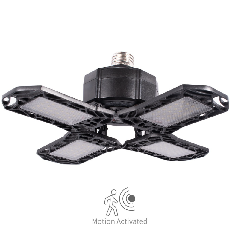 Explosive deformation four-leaf LED high bay light 100W wide pressure screw chandelier folding sensor garage light