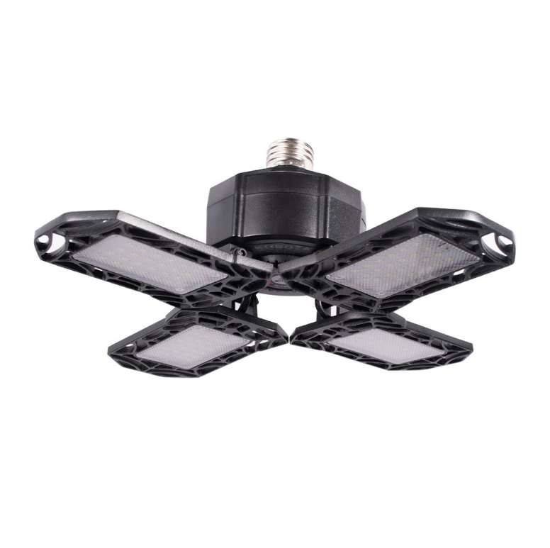 Explosive deformation four-leaf LED high bay light 100W wide pressure screw chandelier folding sensor garage light