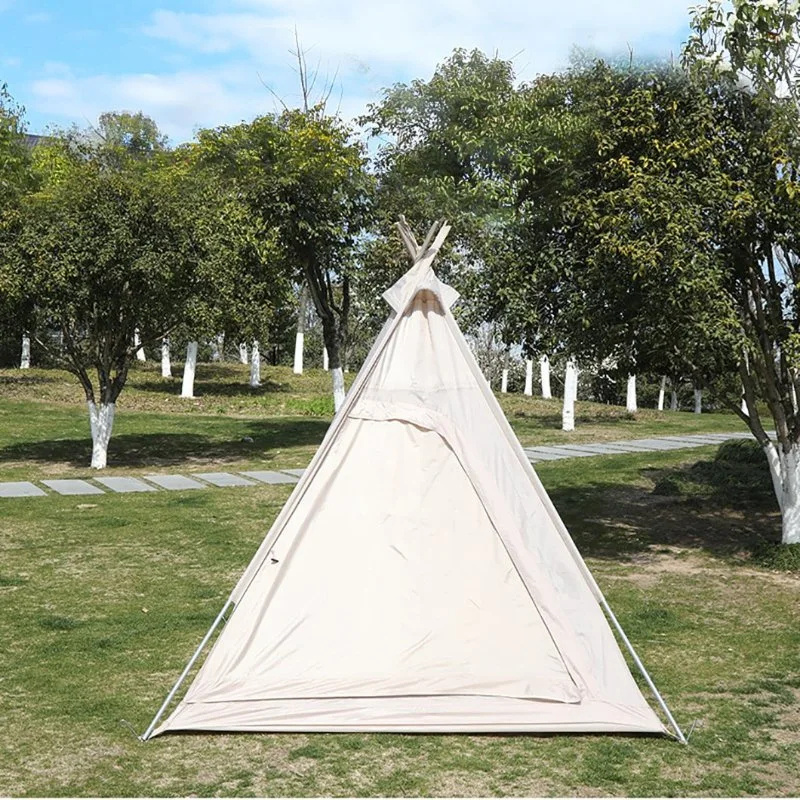 High quality waterproof wooden frame outdoor canvas teepee tent tipi tent camping camptown tent