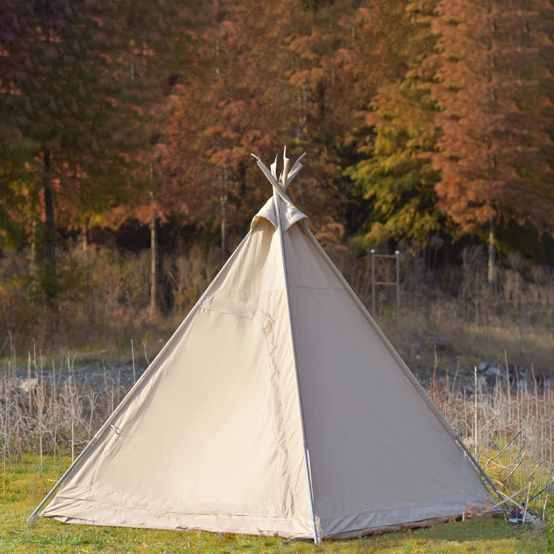 High quality waterproof wooden frame outdoor canvas teepee tent tipi tent camping camptown tent