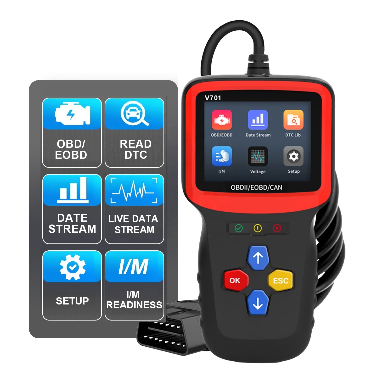 V701 OBD2 Scanner Advanced Car Diagnostic Tool Accurate Vehicle Health Analysis New and Improved Diagnostic Tools