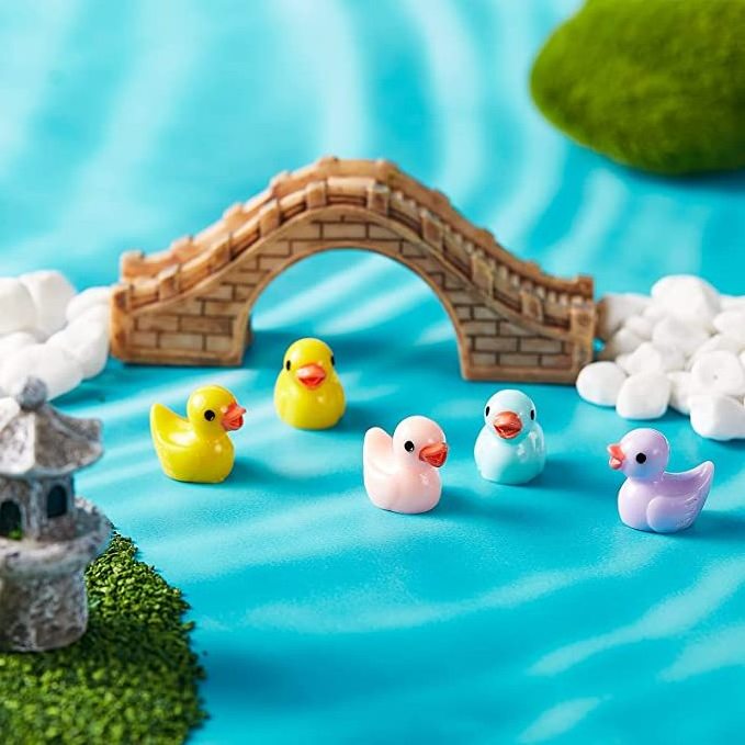 Mini Resin Slime Charms Duck Miniature Duck Figures miniature ducks plastic animals