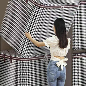 Hot Sale Household Large Capacity Foldable Dustproof Strong Fabric Closet Organizer Wardrobe With Handle Clothing Luggage Bag