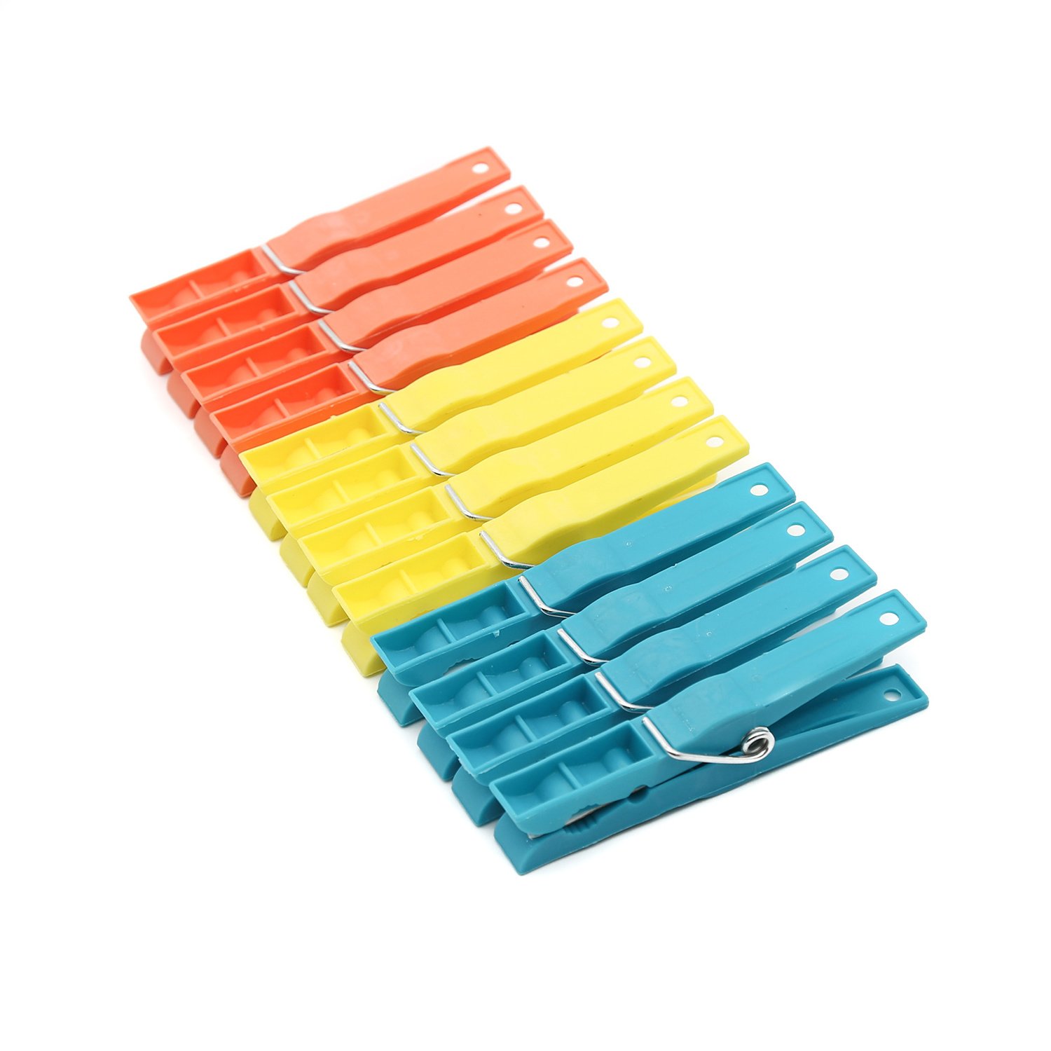 24pcs Heavy duty plastic stainless steel color clothes pegs