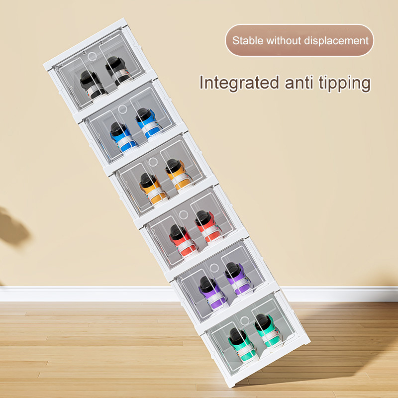 Custom Combination Folding Shoe box Plastic Clear Shoe Display Organizer Container Storage Boxes