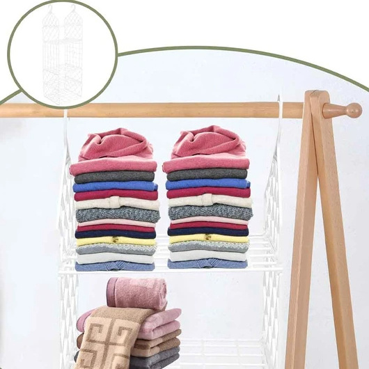 Hot-Selling Wardrobe Multilayer Shelving Storage Basket Hangers Closet Organizer Clothes Storage Bag