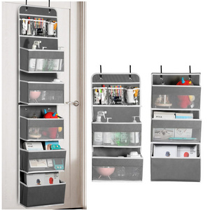 4 Tiers Houseware Foldable Multipurpose Transparent Door Organizer Closet Organizer With Large Pockets Hanging Storage