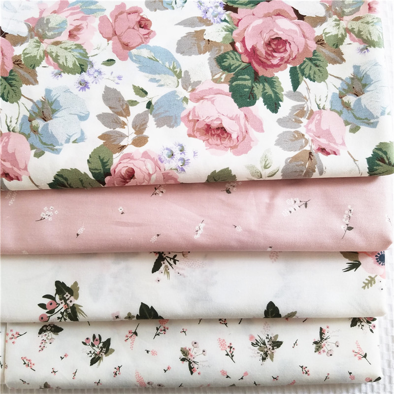 Garden style printed small flower floral twill lining pure cotton handmade diy floral cloth fabric