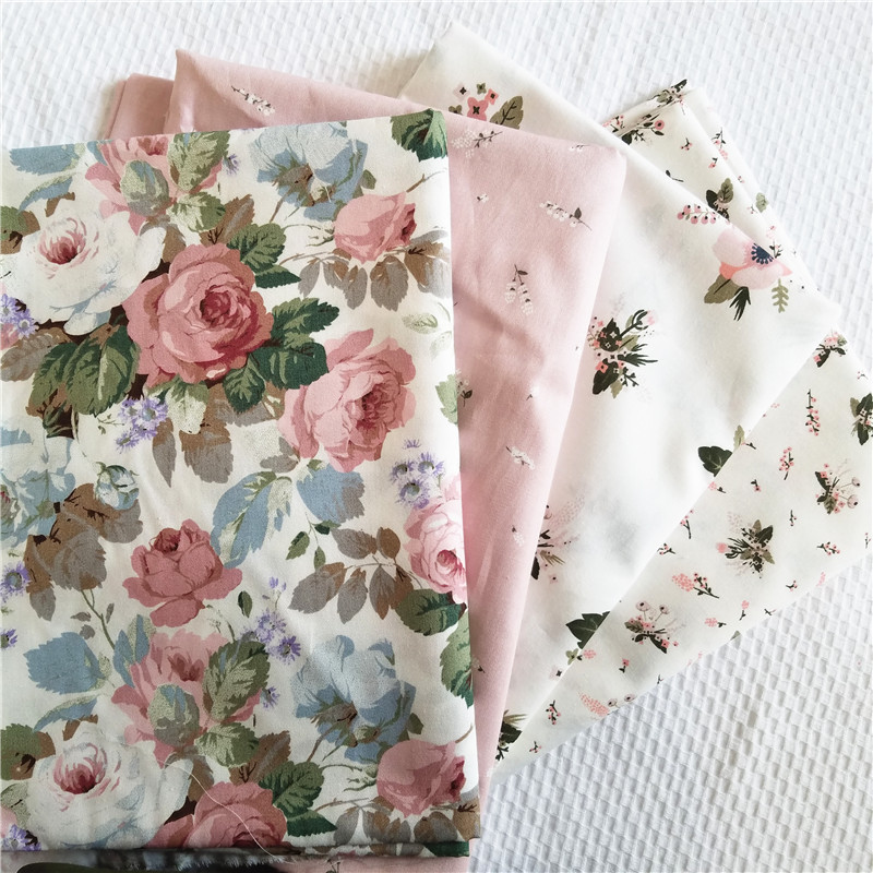 Garden style printed small flower floral twill lining pure cotton handmade diy floral cloth fabric