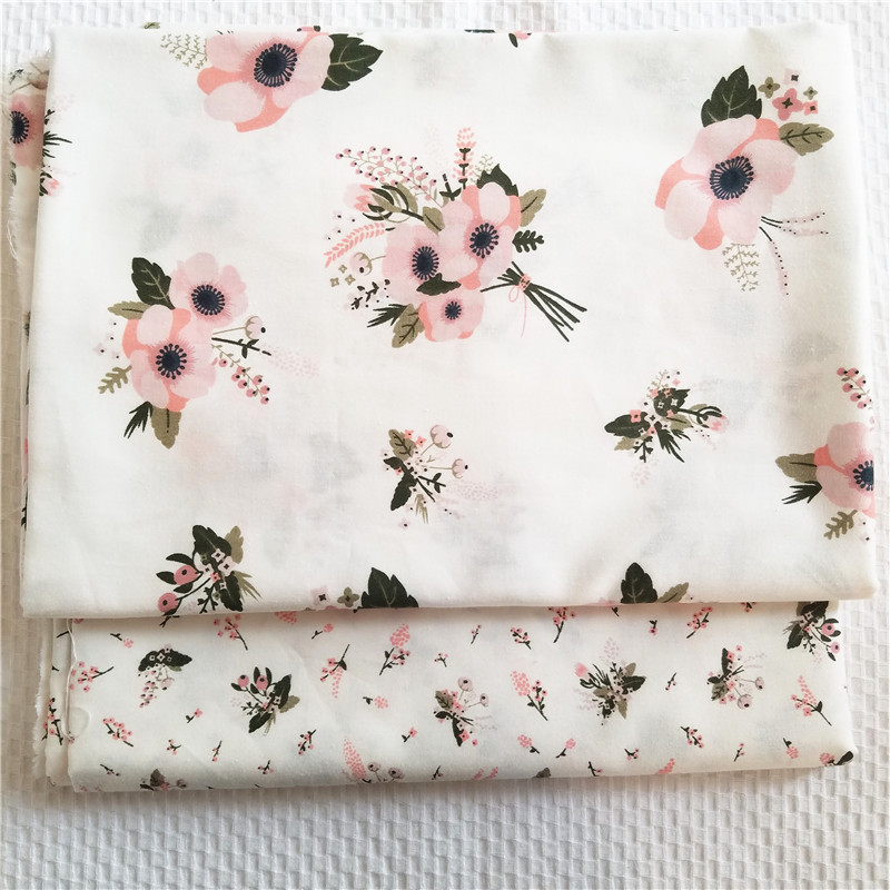 Garden style printed small flower floral twill lining pure cotton handmade diy floral cloth fabric