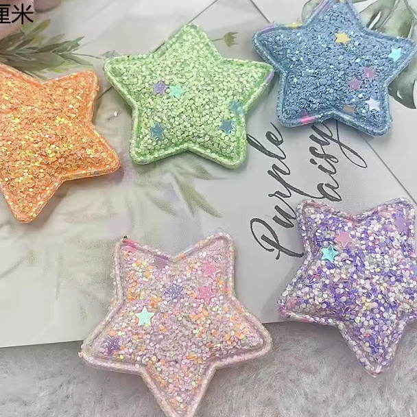 Manufacturers wholesale diy handmade headwear hair accessories Magic Color little glitter star love crown patch sequin