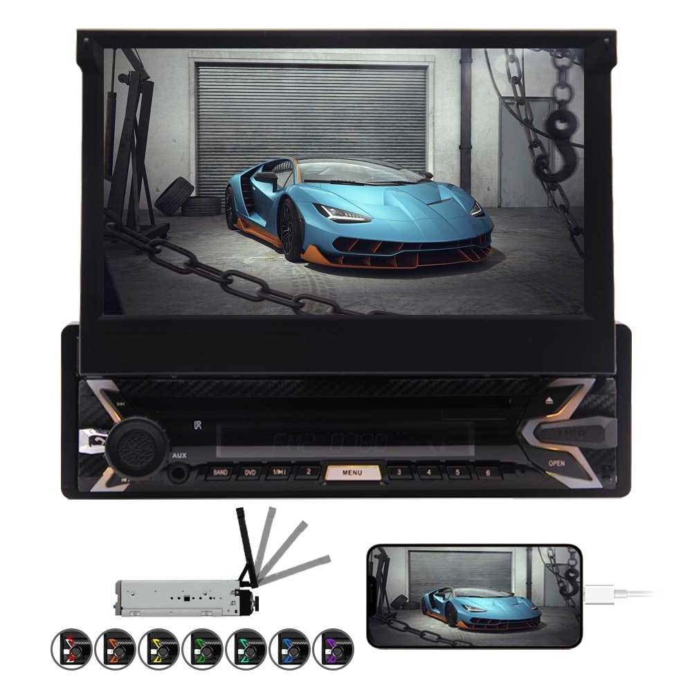 Universal single din 7 inch touch screen car cd dvd player bt5.0 wifi navigation autoradio 1 din android with wireless carplay