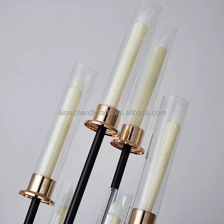 New Design Black Gold Candlestick Holders Black Wedding Candle Holder Centerpieces For Weddings