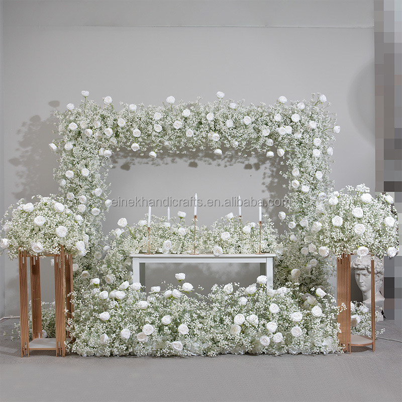 Artificial Babies Breath White Flowers Arch Runner Flower Arrangement Landscaping Wedding Decoration Artificial Flower