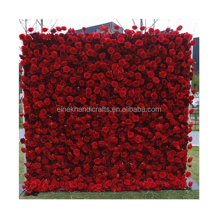 artificial red rose flower wall 5d wedding cloth decorations wedding backdrop red wall flowers wedding stage decoration