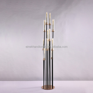 New Design Black Gold Candlestick Holders Black Wedding Candle Holder Centerpieces For Weddings