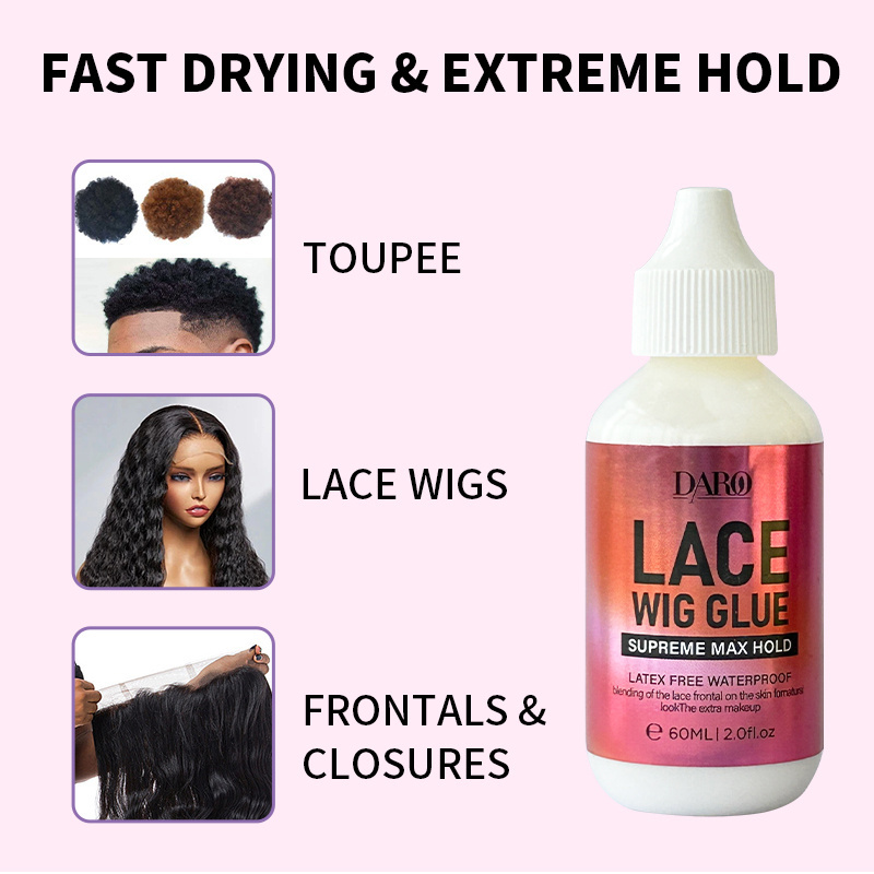 Custom logo hair bonding glue strong hold water proof lace front glue lace wig adhesive glue