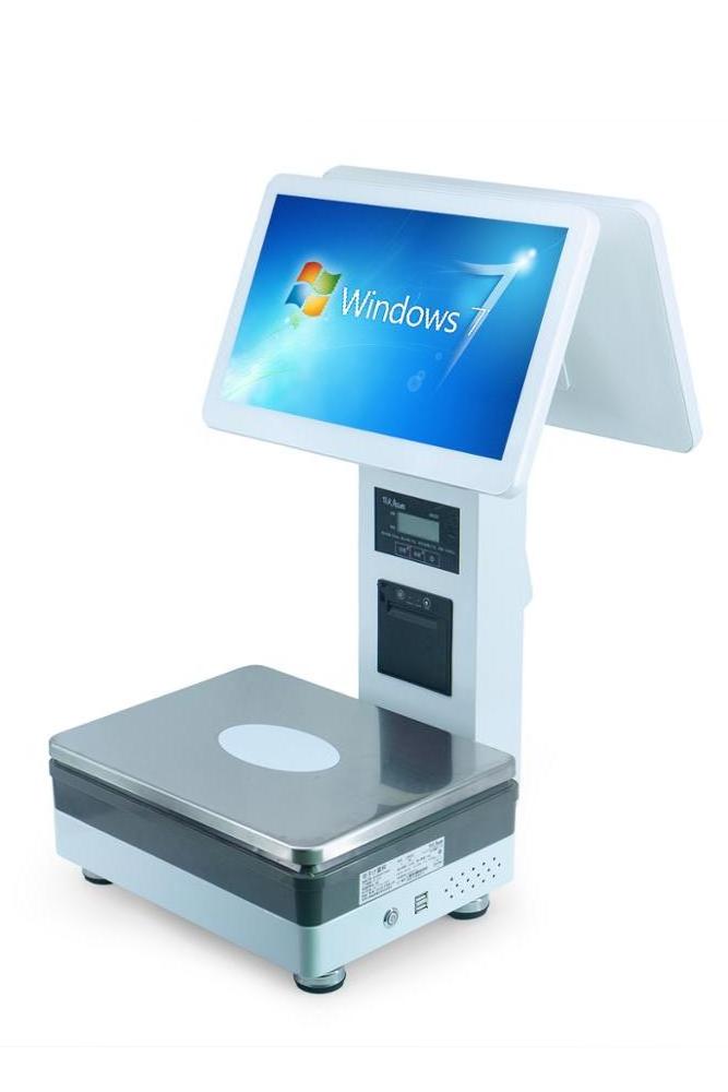 Dual Screen 15.6 inch LED  Touch PC POS  Scale  58mm printer Impresora Electronic scales balance  Plate Weight Calculator