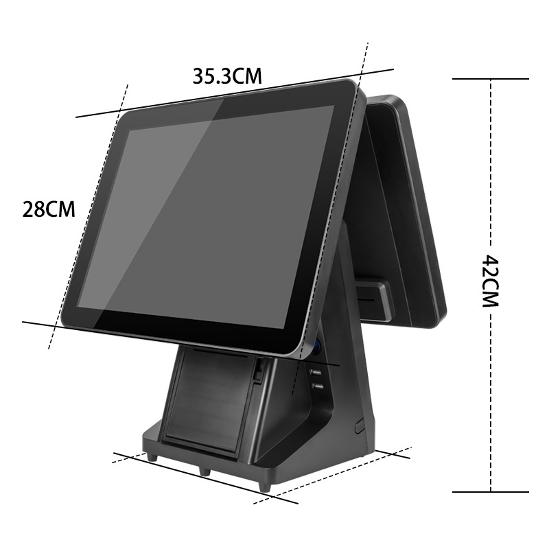 15 inch POS hardware machine cash register with built in 80mm printer for retail