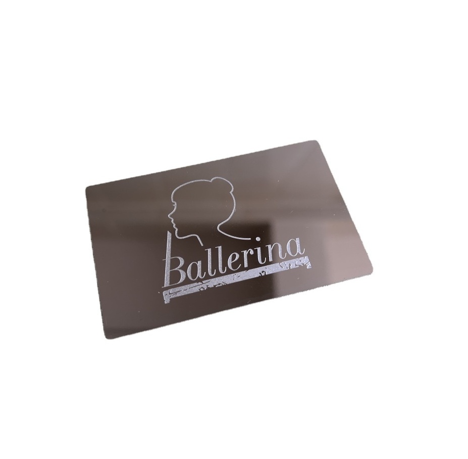 Custom Professional Luxury Unique Mirror Rose Gold Engraving Business Metal Card