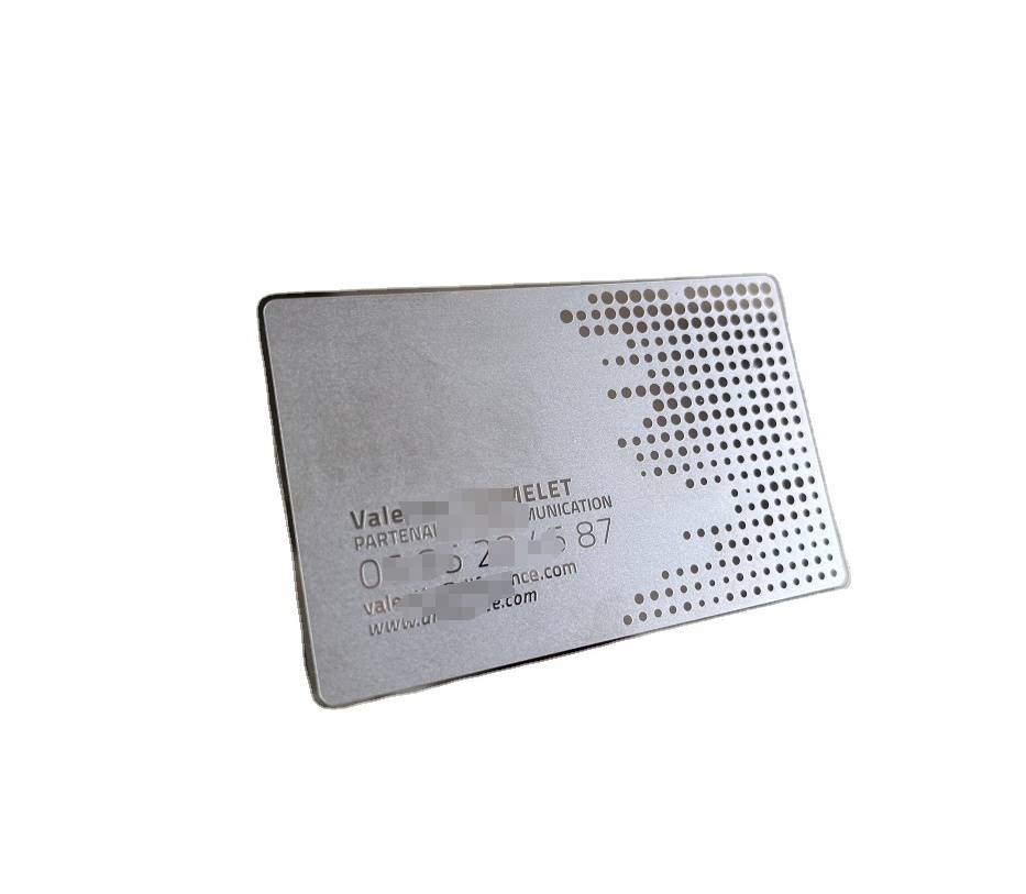 Custom Professional Luxury Unique Matt Silver Black Printing Engraving Business Metal Card