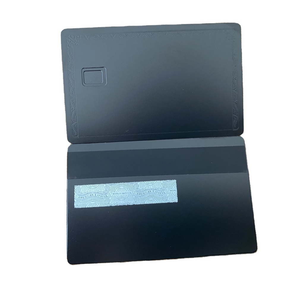 Debit ATM VISA Cards With Chip Slot And Magnetic Stripe Blank Amex Black Metal Credit Card