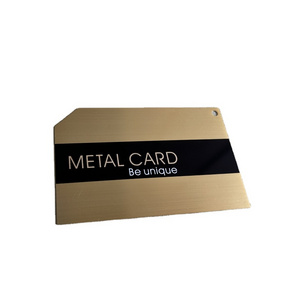 0.45mm Unique Silver Laser Machine Engraving Business Gold Text Metal Black Card