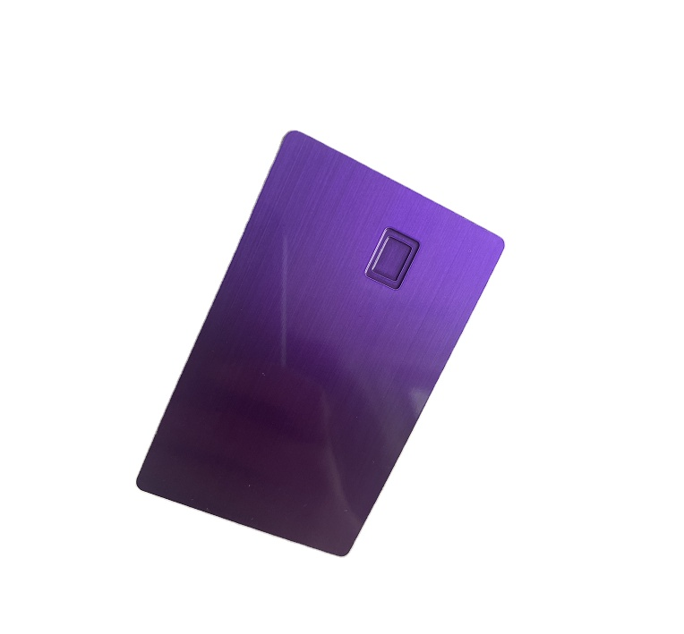 Blank Purple 4442 Chip Slot ATM Metal Credit Debit Card With Hico Magnetic Band