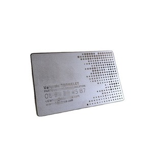 0.35mm Professional Silver Frost Cut Through Business Metal Card With White Barcode