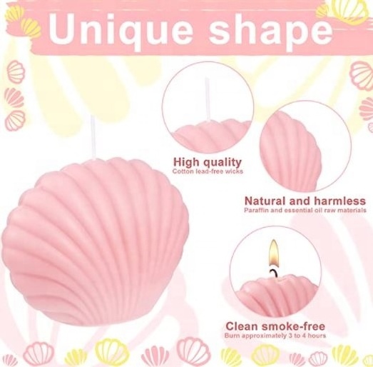 Wholesale INS NEW Handmade Unique Shape Colored Private Label Scented Bulk Order Soy Wax Sea Shell Candles In Bulk