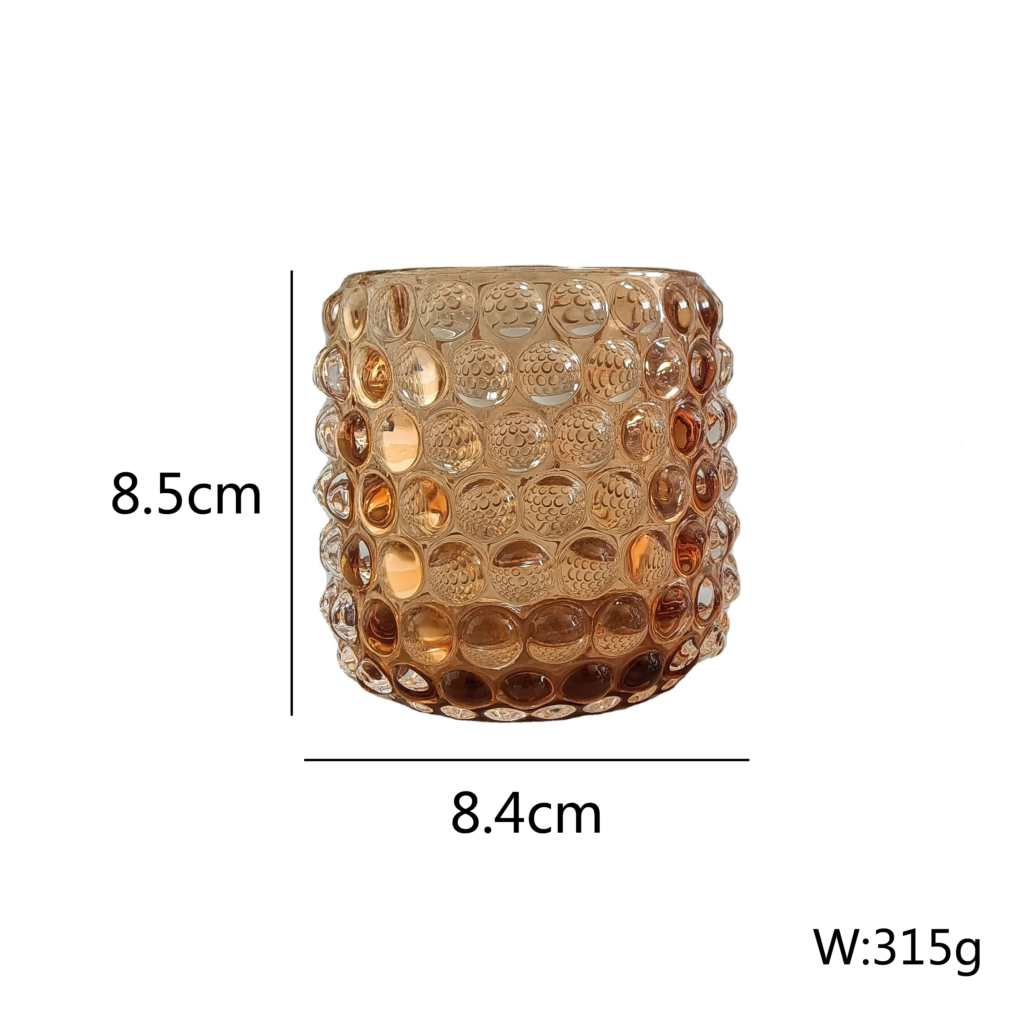 High Quality Colorful Luxury Hobnail Tea Light Crystal Pink Green Candle Holders Glass For Candle Making