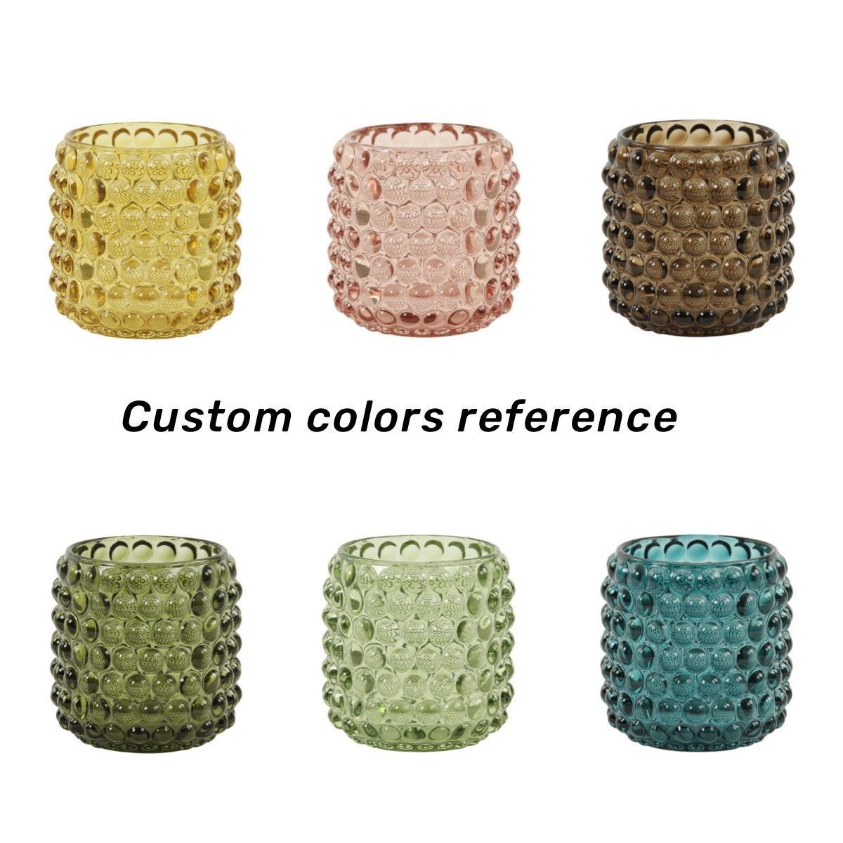 Factory custom diamond round shaped glass candlestick votive candle holders for home aromatherapy