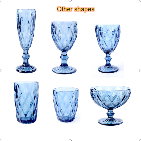 hot selling custom luxury clear water vintage goblets gold rim wine glasses