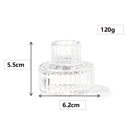 Taper Candle Holder Double Ribbed Unique Design Tealight Candle Stick Holder Votive Modern Candle Pillar Holders with Glass EIPP