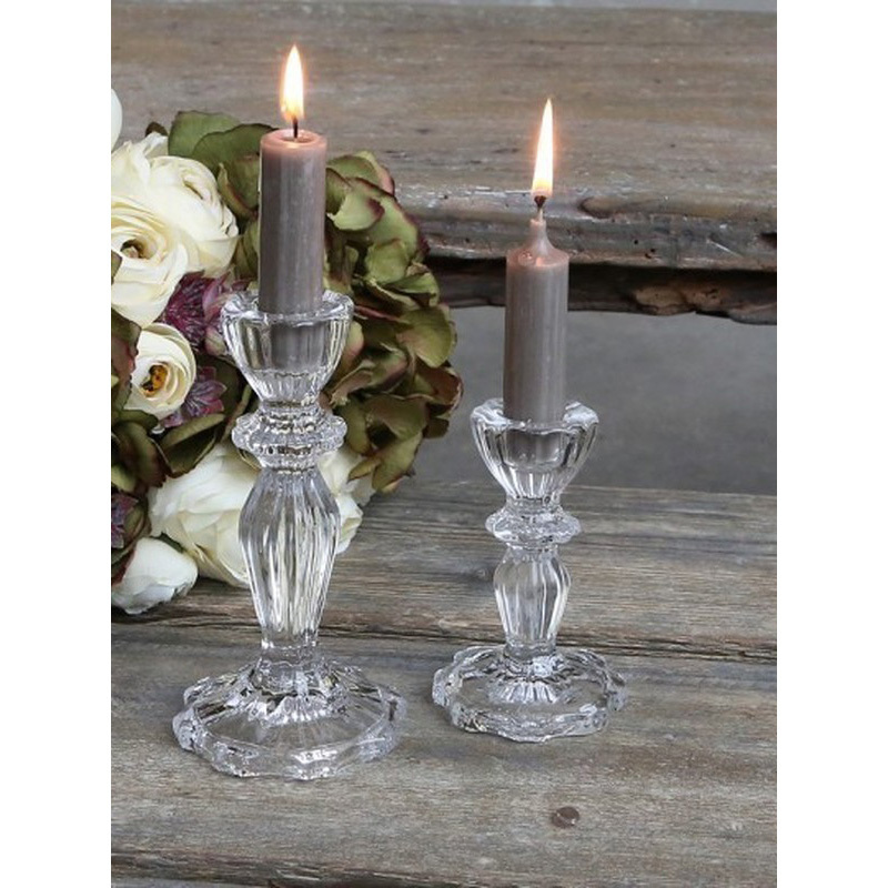 European Ins Glass Candlestick Rod Wax Base Romantic Taper Candle Holders for Table Creative Valentine'S Day Wedding Decoration