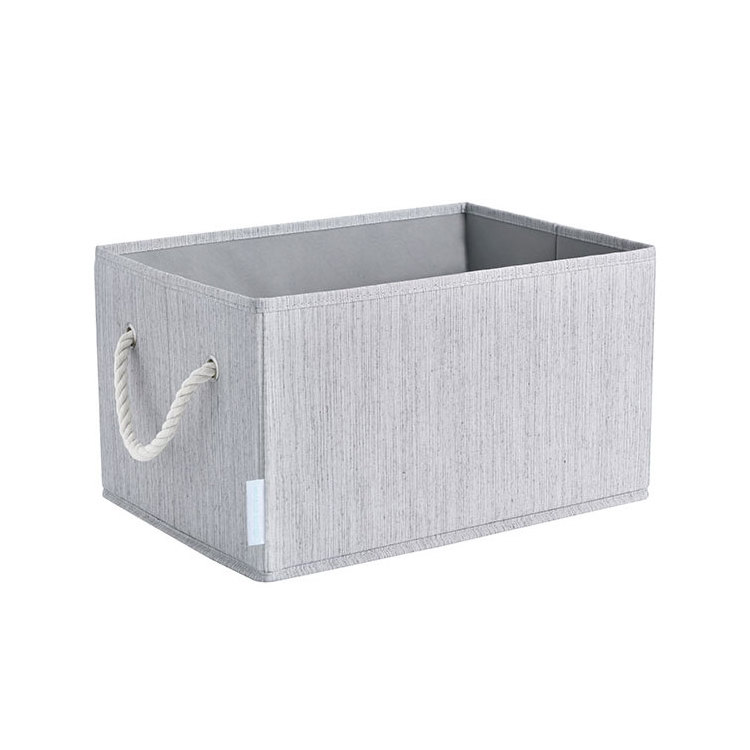 In Stock USA 2 pack Polyester Linen Fabric Home Storage High Quality 20L Collapsible Cube Bins Non Woven Fabric Storage Box