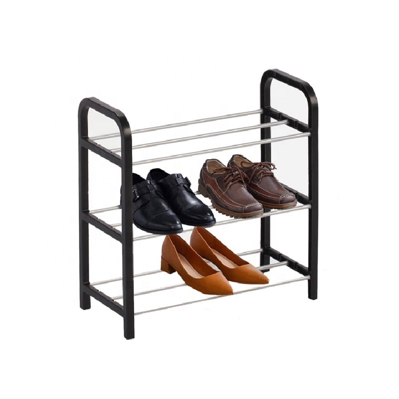 EISHO Promotion 3 Tiers Easy To Assemble Shoe Organizer Shelf Plastic Shoe Rack Cheap 6 Pairs Shoes Rack